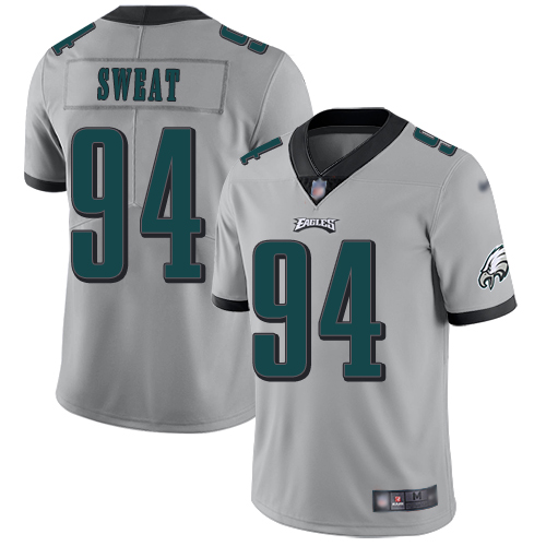 Men Philadelphia Eagles #94 Josh Sweat Limited Silver Inverted Legend NFL Jersey Football